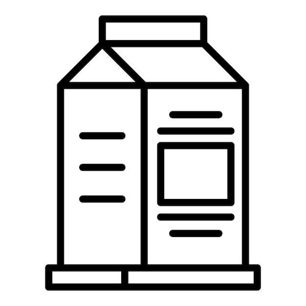 Carton of milk icon Outline carton of milk vector icon for web design isolated on white background