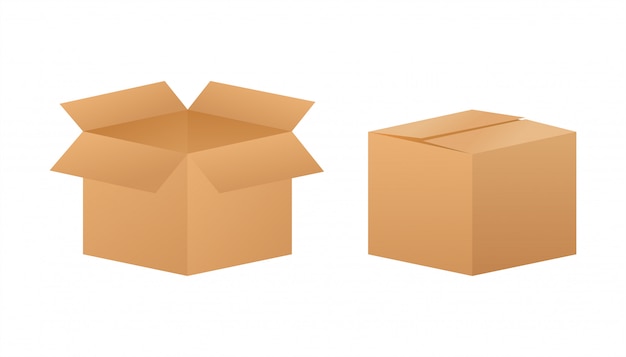 Carton parcel box. Shipping delivery symbol. Gift box icon.   illustration.