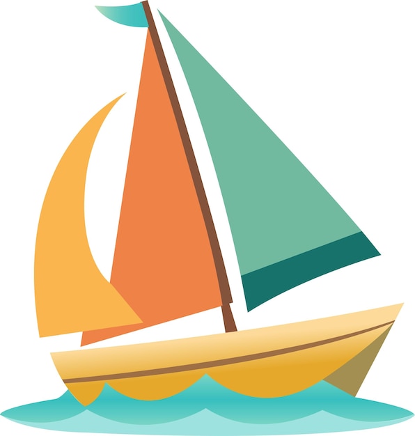 Vector cartonic sailboat ship design for children story book