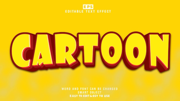 Cartoon 3d editable text effect vector with background