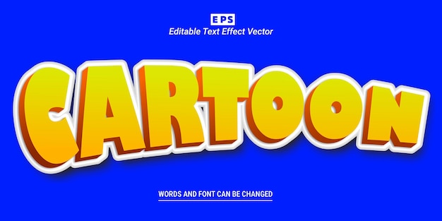 Cartoon 3d editable text effect vector with background