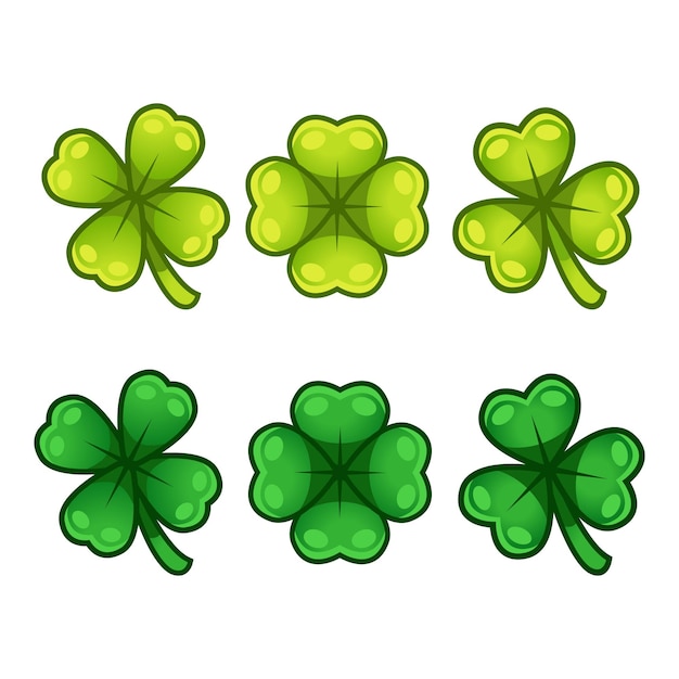 Cartoon 4 leaf clover isolated vector illustration