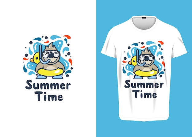 Vector cartoon aap zomer vectorillustratie voor tshirt prints posters, kleding en ander gebruik