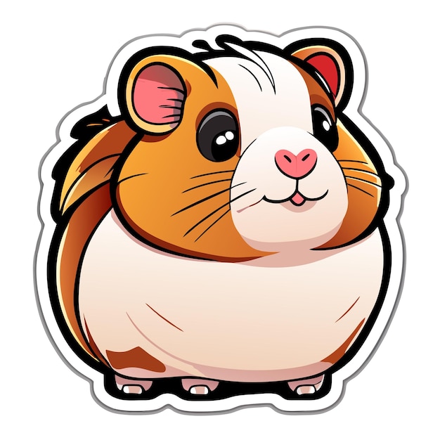 Vector cartoon abessijnse cavia sticker illustratie