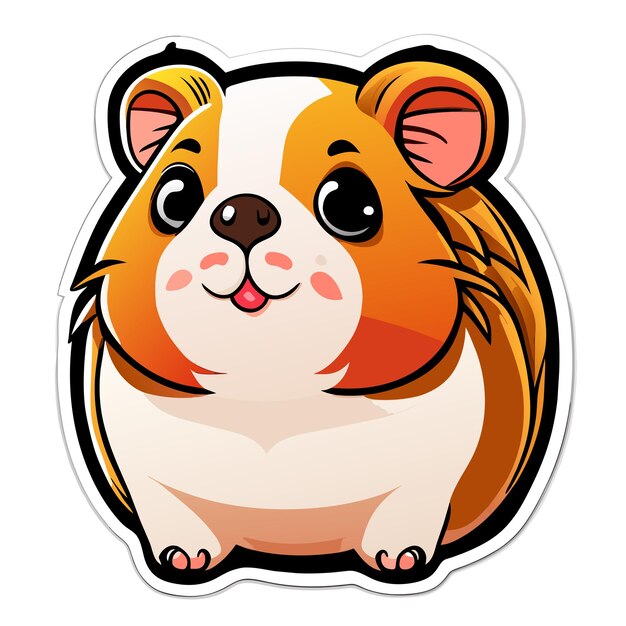 Vector cartoon abyssinian guinea pig sticker illustration