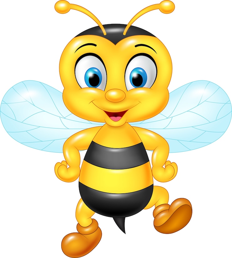Vector cartoon adorable bees