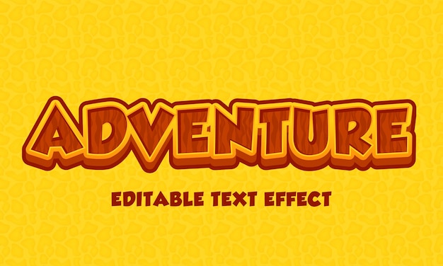 Vettore sfondo astratto effetto testo avventura cartone animato con uso in stile audace per titolo logo e banner