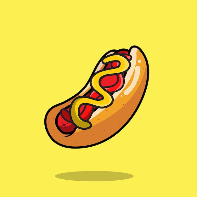 Vector cartoon afbeelding hotdog