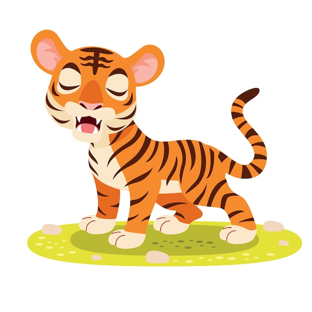 Vector cartoon afbeelding van een tijger