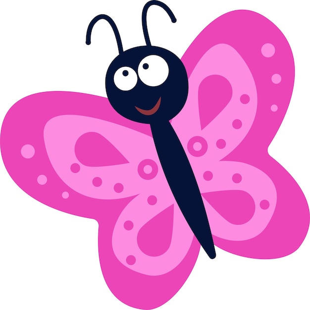 Cartoon afbeelding van een vlinder op een witte achtergrond Vector afbeelding van een vlinder