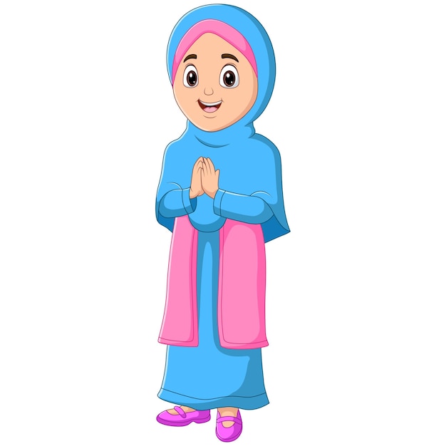 Cartoon afbeelding van een vrouwelijk moslimvolk