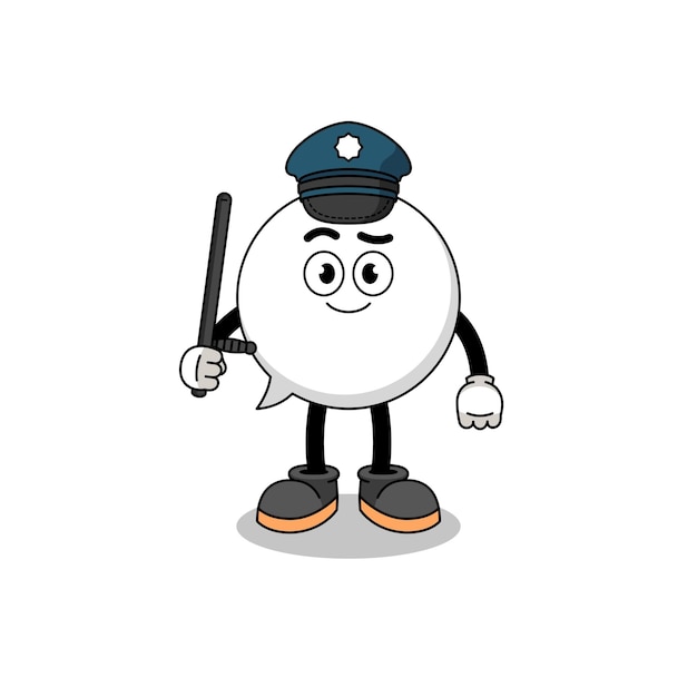 Cartoon afbeelding van tekstballon politie