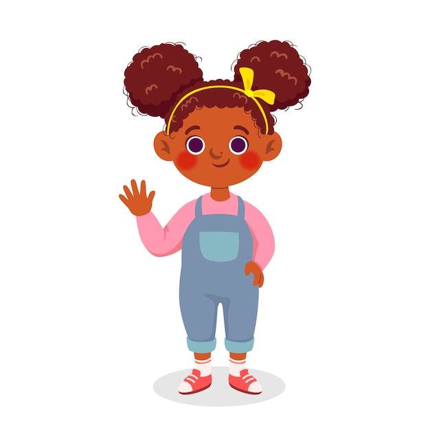 Vector cartoon african american girl