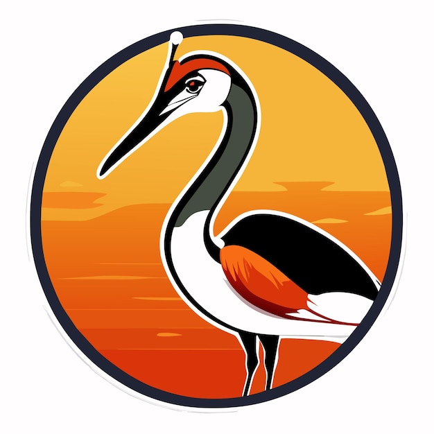 Cartoon african jacana sticker illustration