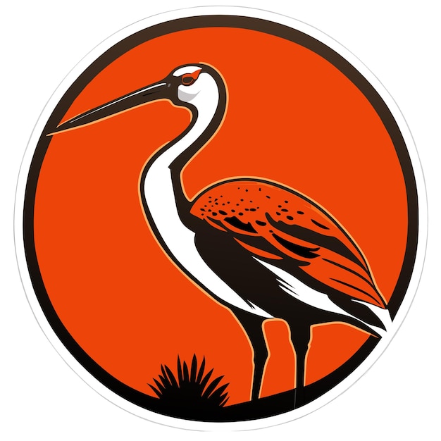 Cartoon african jacana sticker illustration