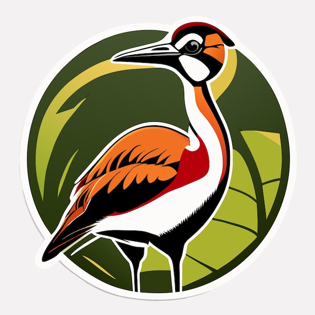 Cartoon african jacana sticker illustration