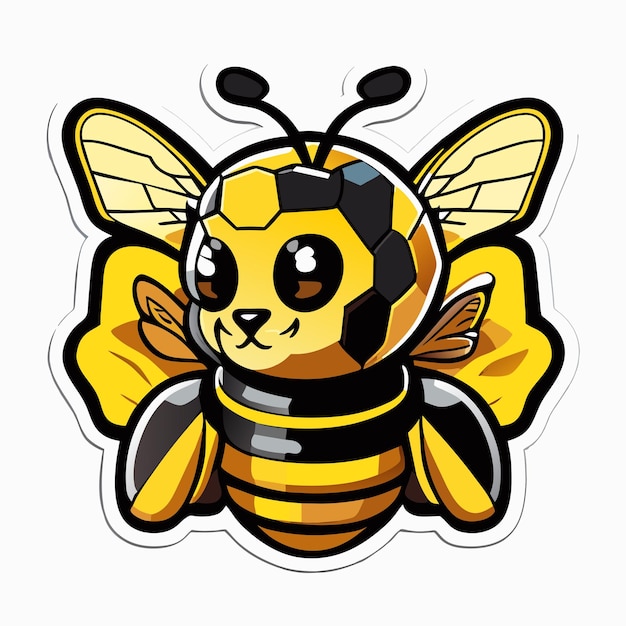 Cartoon afrikaanse bee sticker illustratie