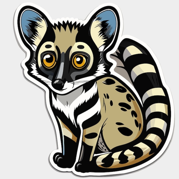 Cartoon Afrikaanse civetkat sticker illustratie