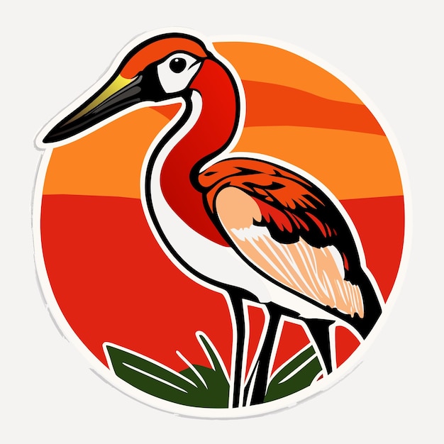 Cartoon Afrikaanse jacana sticker illustratie