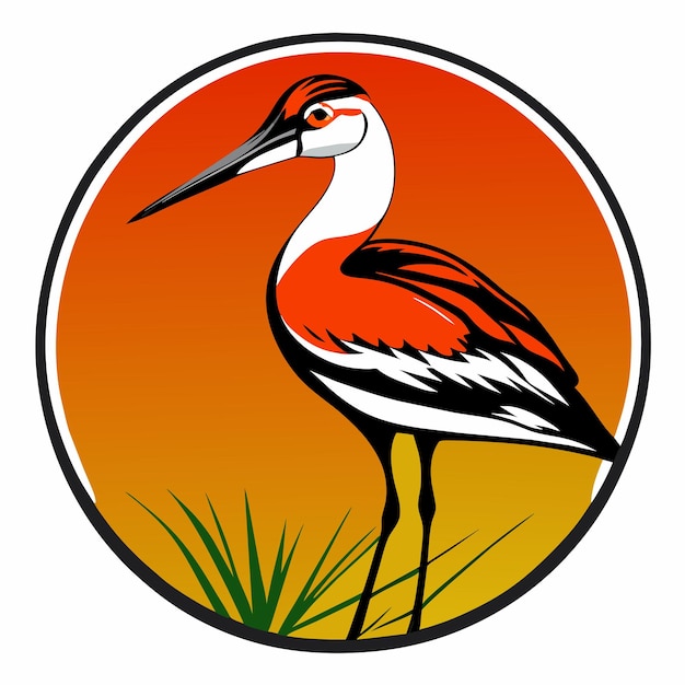 Cartoon Afrikaanse jacana sticker illustratie