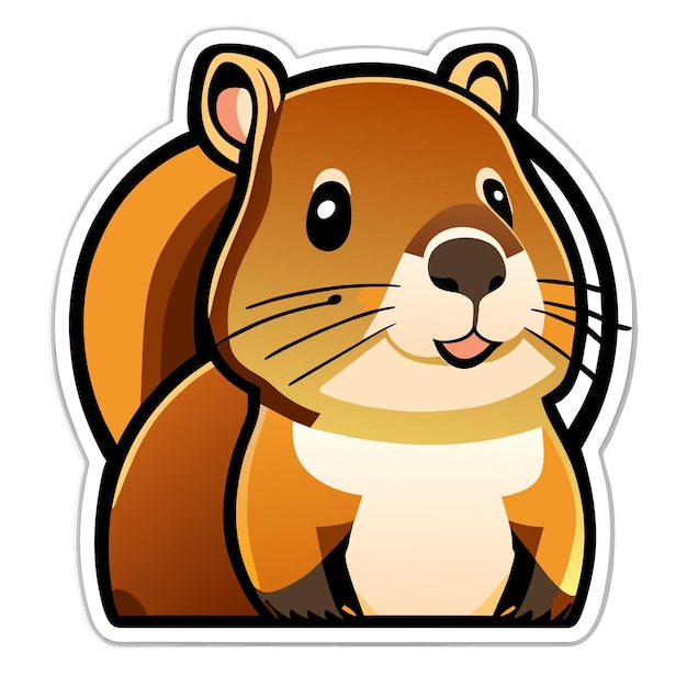 Cartoon agouti sticker illustratie