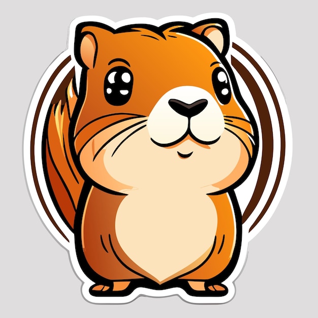 Vector cartoon agouti sticker illustratie