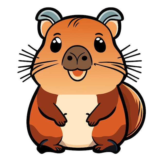 Cartoon agouti sticker illustration