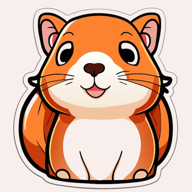 Cartoon agouti sticker illustration