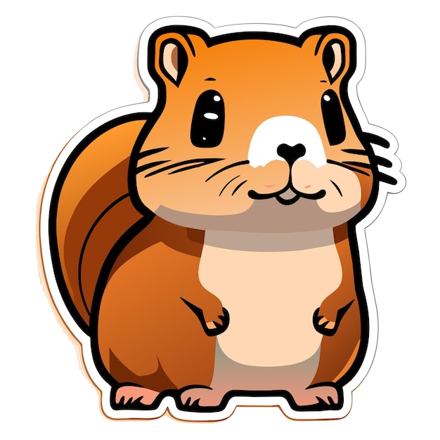 Vector cartoon agouti sticker illustration