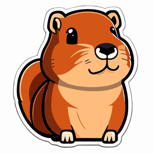 Vector cartoon agouti sticker illustration