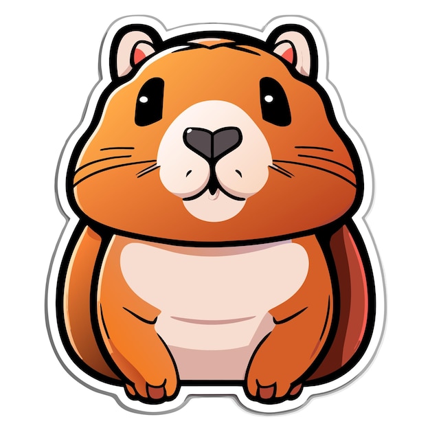 Vector cartoon agouti sticker illustration