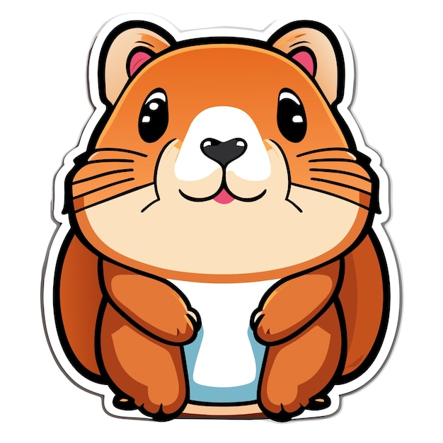 Vector cartoon agouti sticker illustration