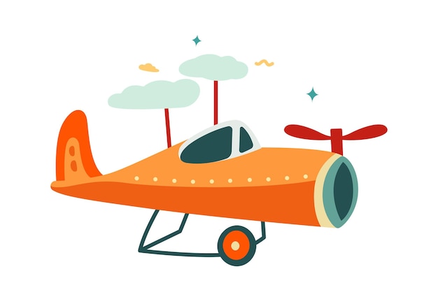 Cartoon Airplane Flying