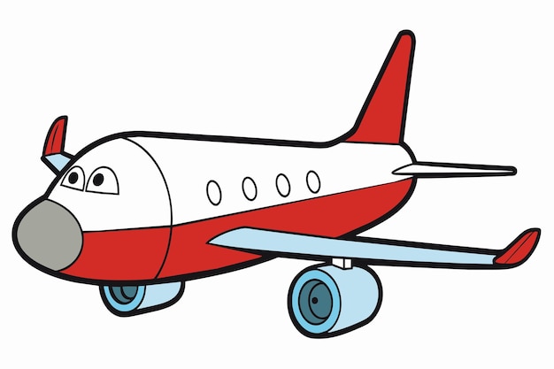 A cartoon airplane with a smiling face on the side