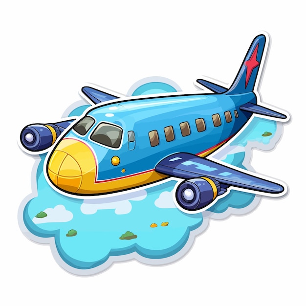 Vector cartoon airplane