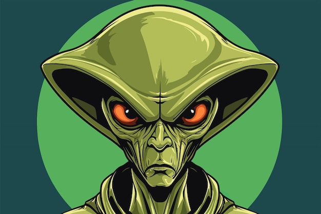 Cartoon alien face Vector illustration