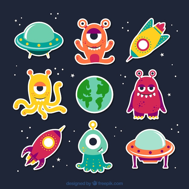 Vector cartoon aliens