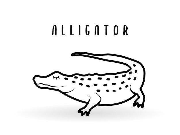 Vector cartoon alligator dier geïsoleerd op wit leuke reptiel personage icoon vector krokodil dierentuin icoon