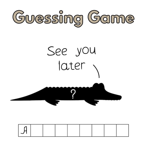 Cartoon Alligator Guessing Game