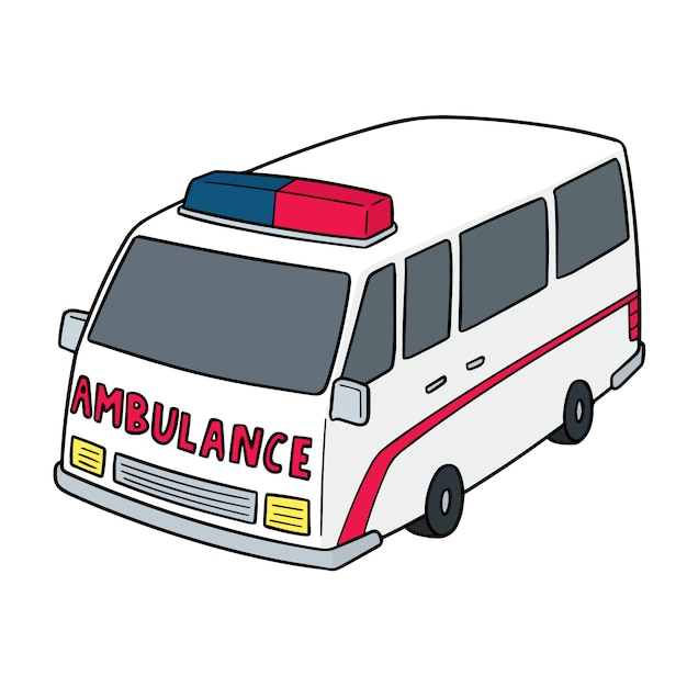 Vector cartoon ambulance