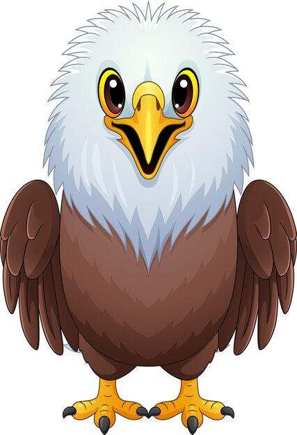 Vector cartoon american bald eagle standing