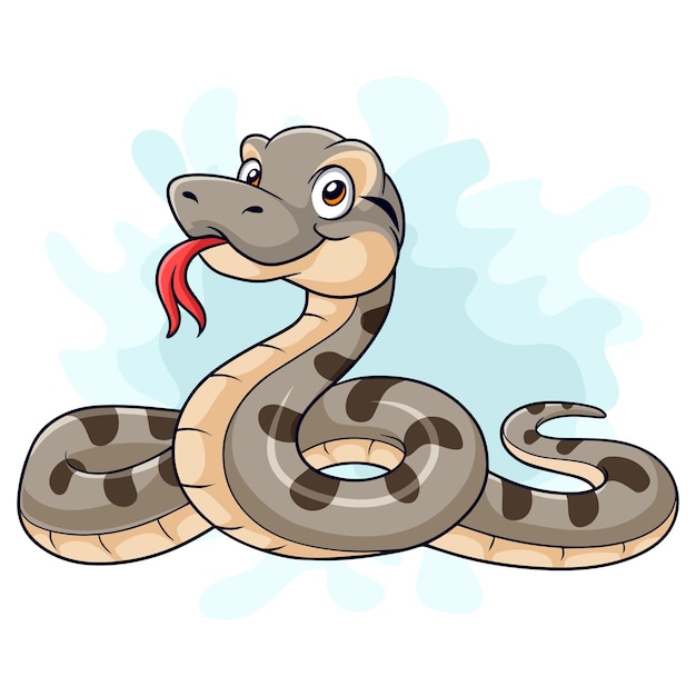 Cartoon anaconda slang op witte achtergrond