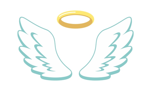 Vector cartoon angel wings vector illustration