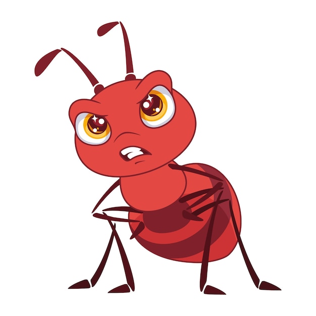 Cartoon angry ant