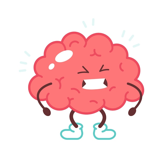 Cartoon angry brains Vector illustration