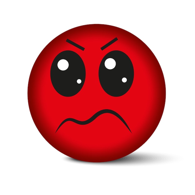 Cartoon angry cartoon red smile. Vector illustration.