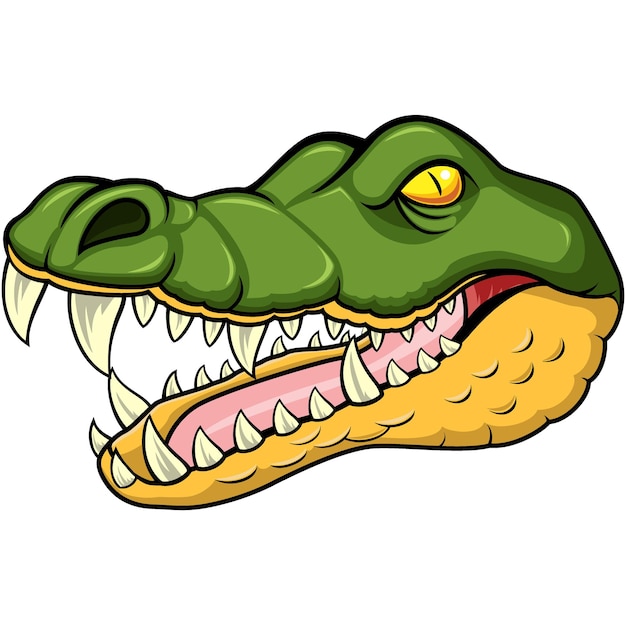 Cartoon angry crocodile head mascot