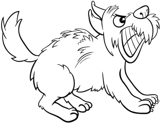 Cartoon angry dog coloring page