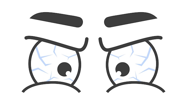 Cartoon angry Eyes Vector illustration