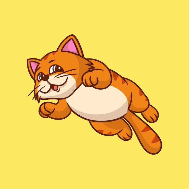 Мультфильм животных дизайн кошка прыжок